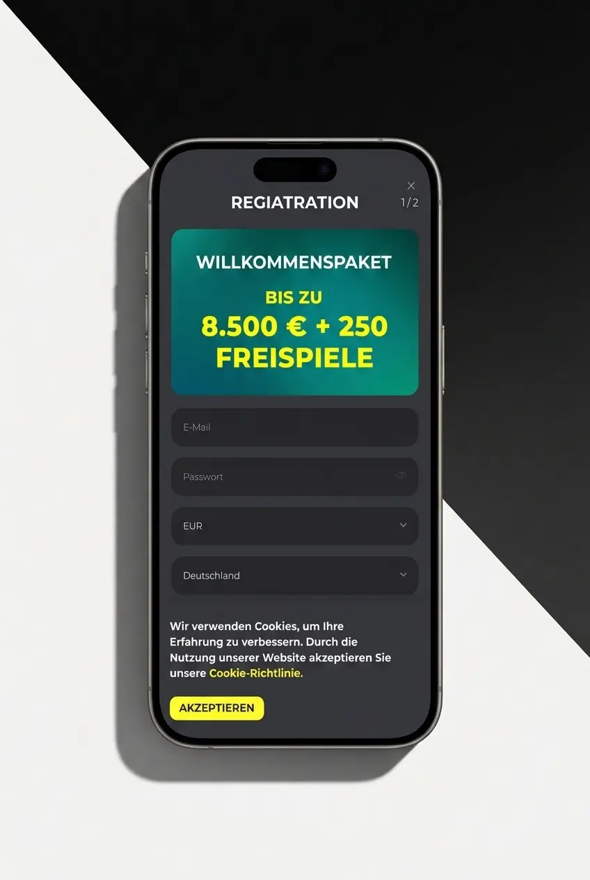 BetPrimeiro Registrierungsformular für neue Spieler mit Willkommensbonus von 275% bis 3.500 EUR